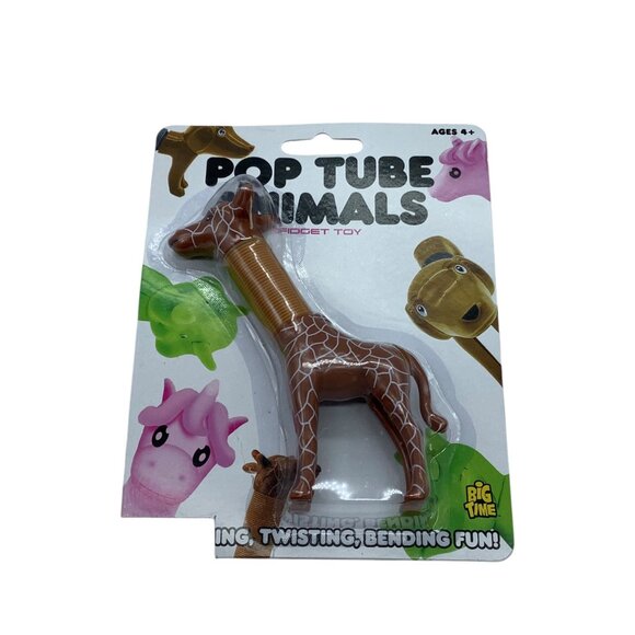 Pop Tube Animals Fidget Toy Giraffe Big Time For Ages 4+ NEW - Picture 1 of 5
